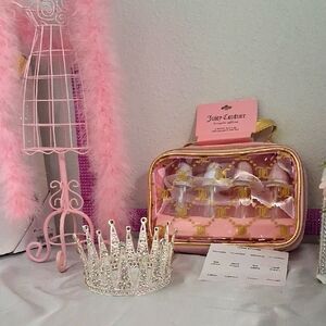 Juicy Couture Pink  Velvet and Gold Travel Set od 4 Travel Bottles NWT